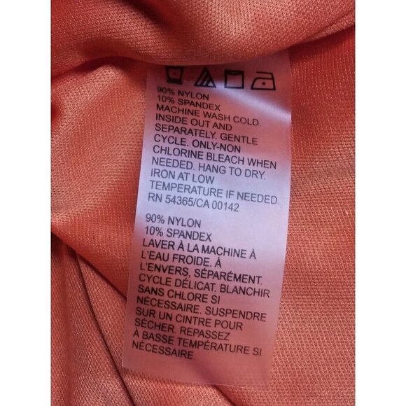 Womens top blouse ALIA LACE OVERLAY Size PXL short sleeve STRETCH Orange lined - Picture 5 of 6